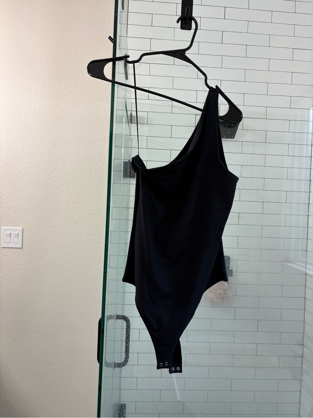 Abercrombie & Fitch Black One-Shoulder Bodysuit